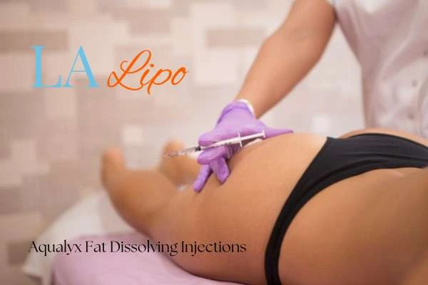 Woman having fat dissolving injections Rhyl on thighs