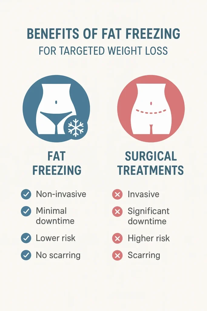 graphic showing the benefits of fat freezing Rhyl