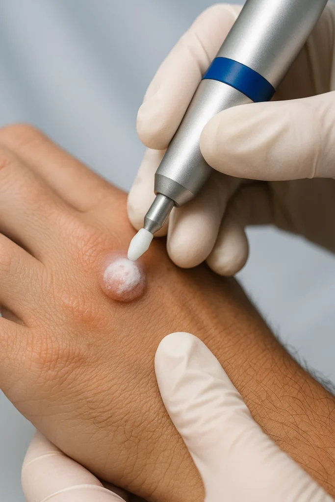 example of wart removal Rhyl using cryopen