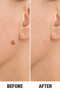 Skin tags removal Rhyl before and after